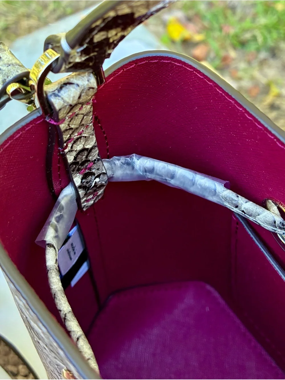 NWOT KATE SPADE EVA EXOTIC SMALL BUCKET BAG & CARD HOLDER - PYTHON